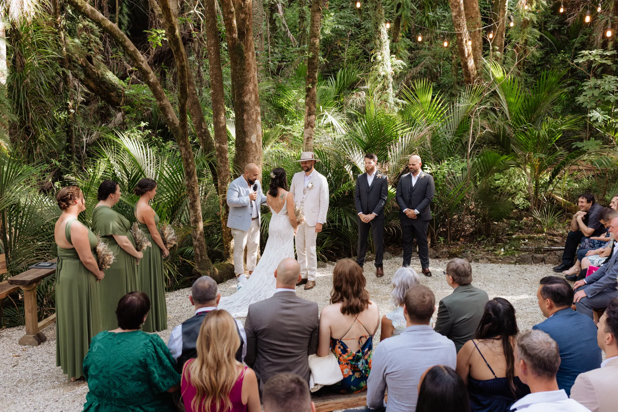 Nate Dunn officiating a wedding ceremony at Bridgewater Country Estate in Helensville